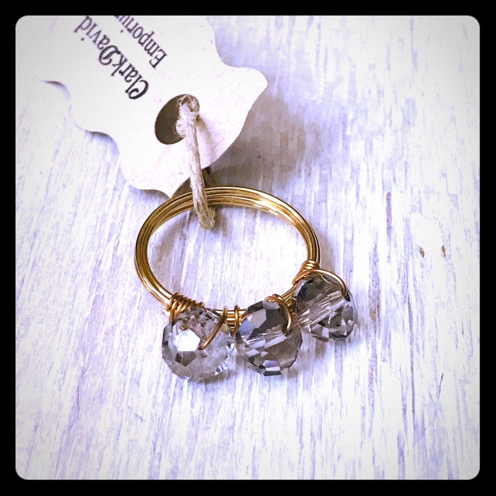 GOLD WIRE-WRAPPED CRYSTAL RING!